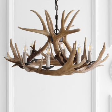 Rudolph Adjustable Resin Antler LED Chandelier - JONATHAN Y